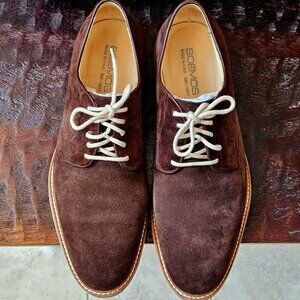 Boemos Mens Suede Brown Lace Up Oxford, Size 13, Made in Italy